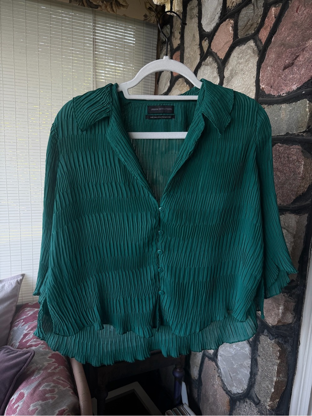 urban outfitters Gorgeous Draped Pleated Button-Front Top